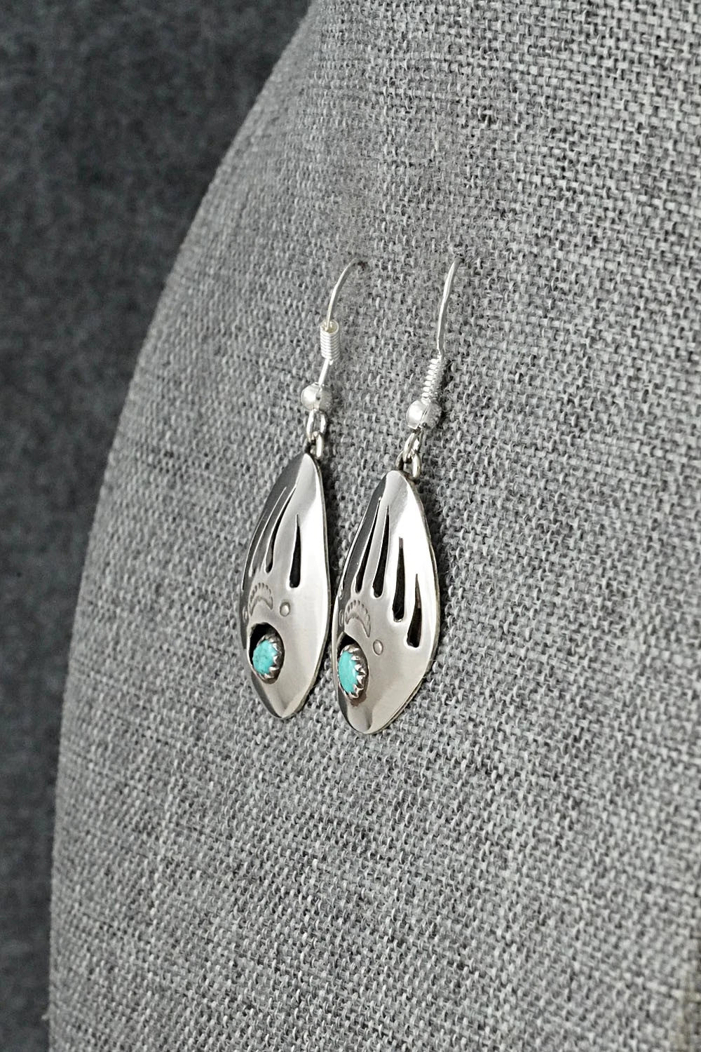 Turquoise & Sterling Silver Earrings - Ervin Begay
