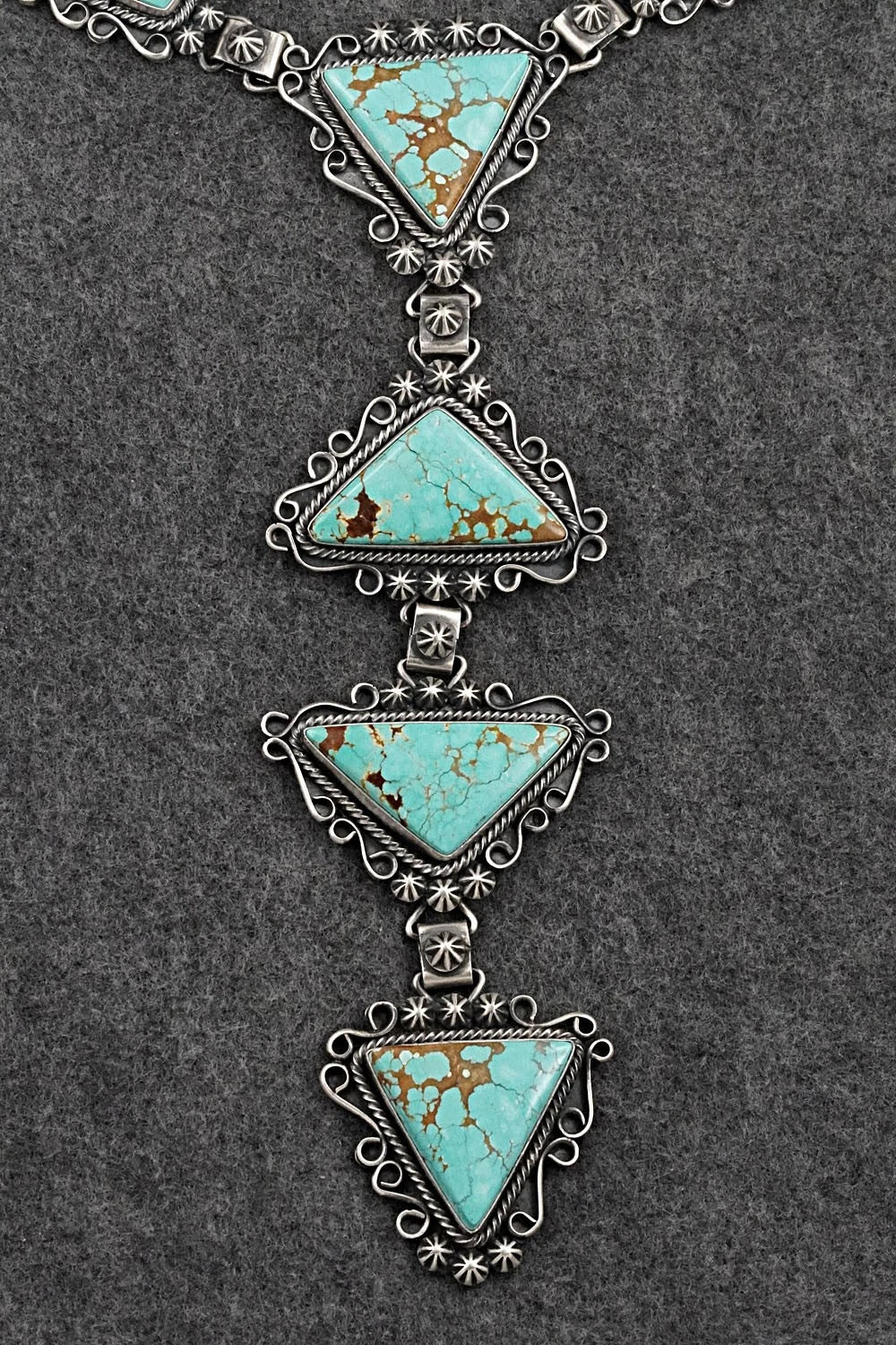 Turquoise & Sterling Silver Necklace and Earrings Set - Paul Livingston