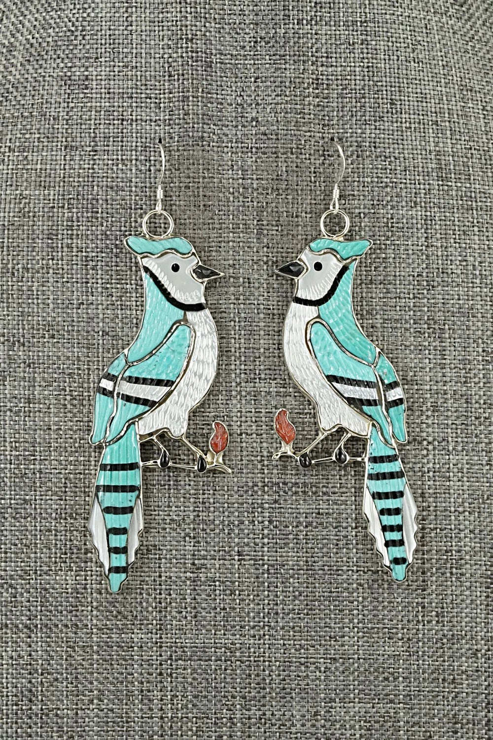 Multi-Stone Inlay & Sterling Silver Earrings - Antrea Lonjose