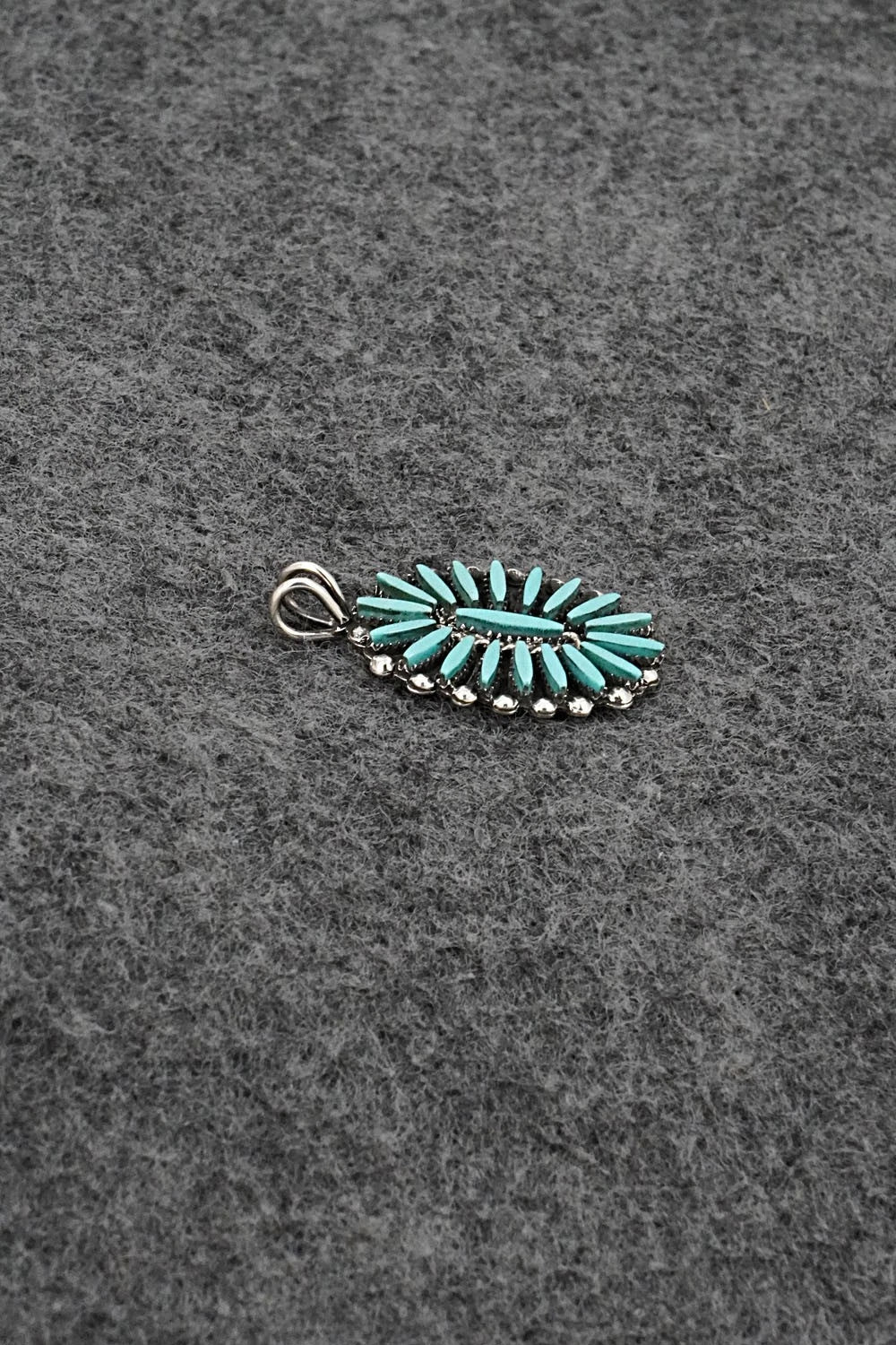 Turquoise & Sterling Silver Pendant - Fritzon Owaleon