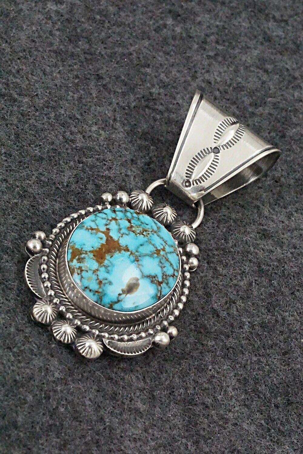 Turquoise & Sterling Silver Pendant - Tom Lewis