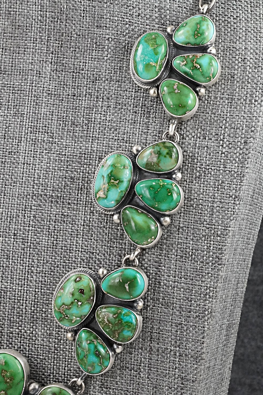 Turquoise & Sterling Silver Necklace and Earrings Set - Darrin Livingston