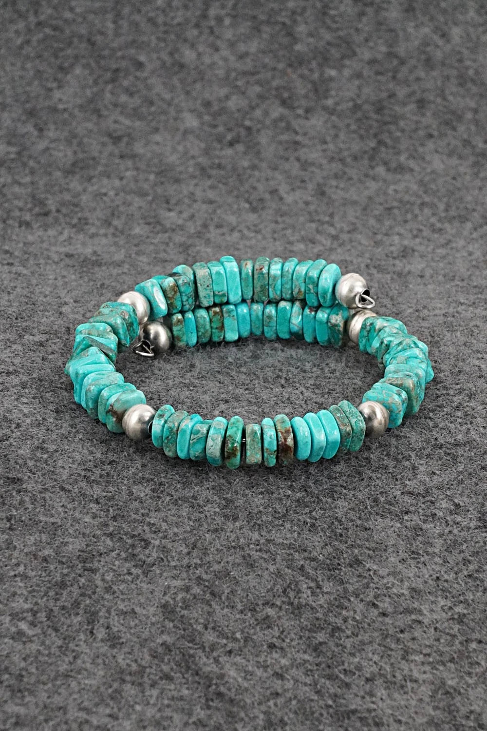 Turquoise & Sterling Silver Bracelet - Doreen Jake
