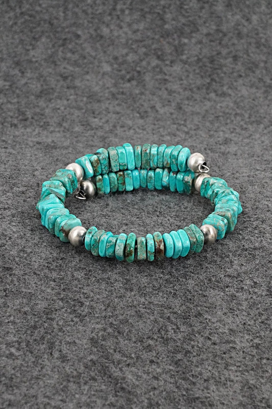 Turquoise & Sterling Silver Bracelet - Doreen Jake