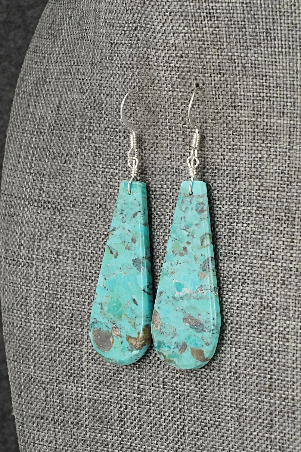 Turquoise & Sterling Silver Earrings - Lupe Lovato