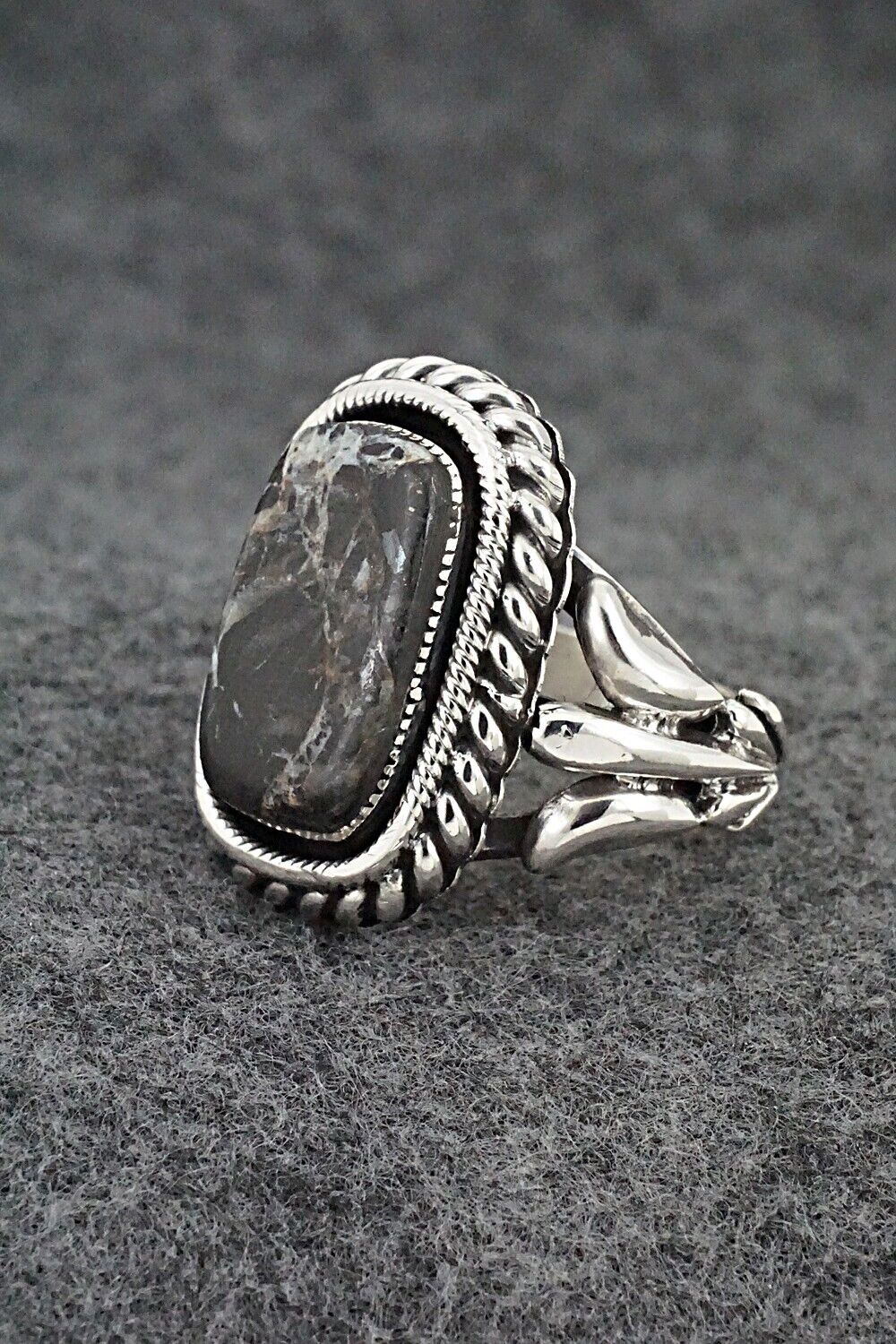 White Buffalo & Sterling Silver Ring - Andrew Vandever - Size 12
