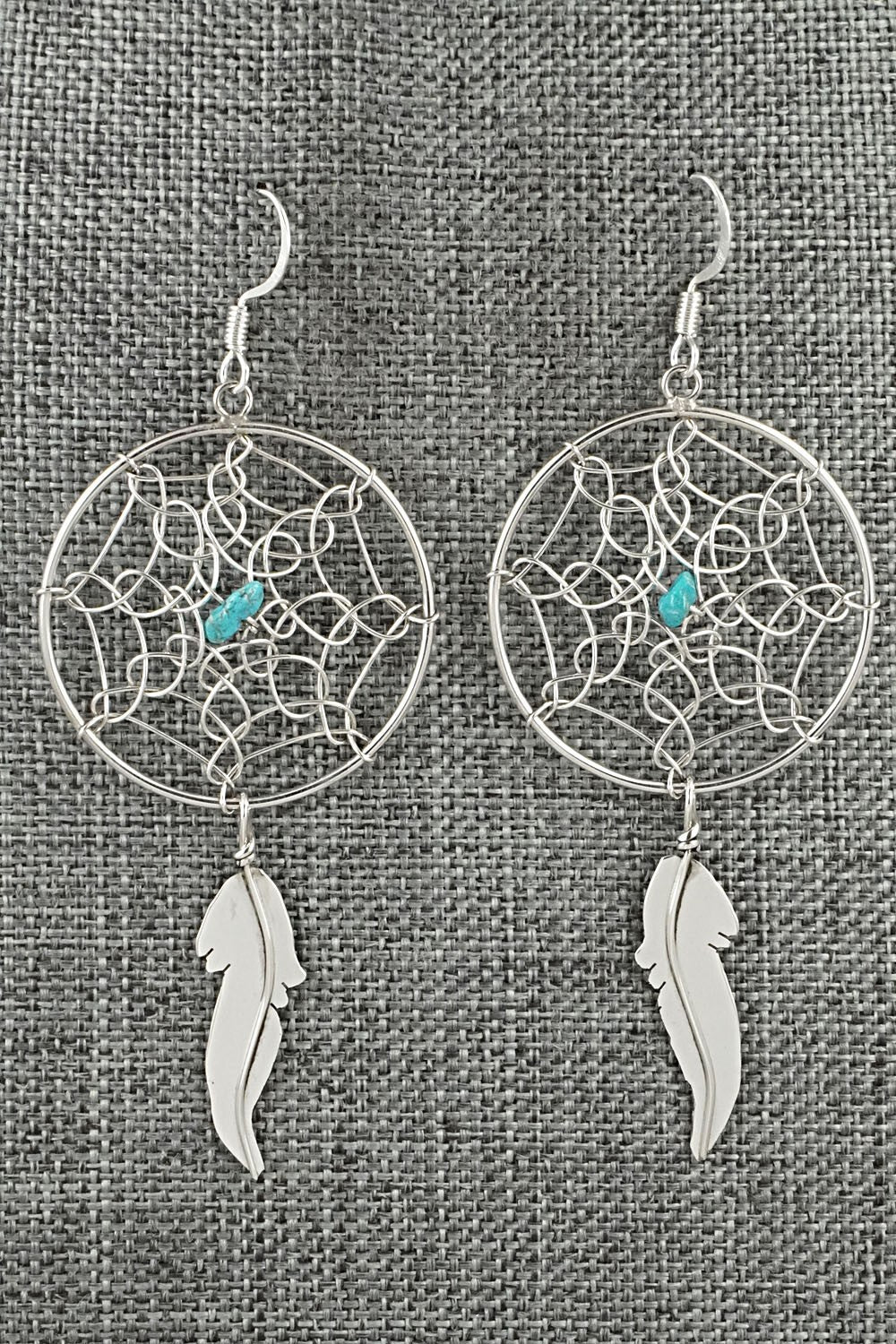 Turquoise & Sterling Silver Earrings - Lorenzo Arviso Jr.