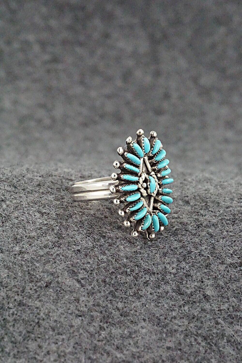 Turquoise & Sterling Silver Ring - Connie Wyaco - Size 6.5