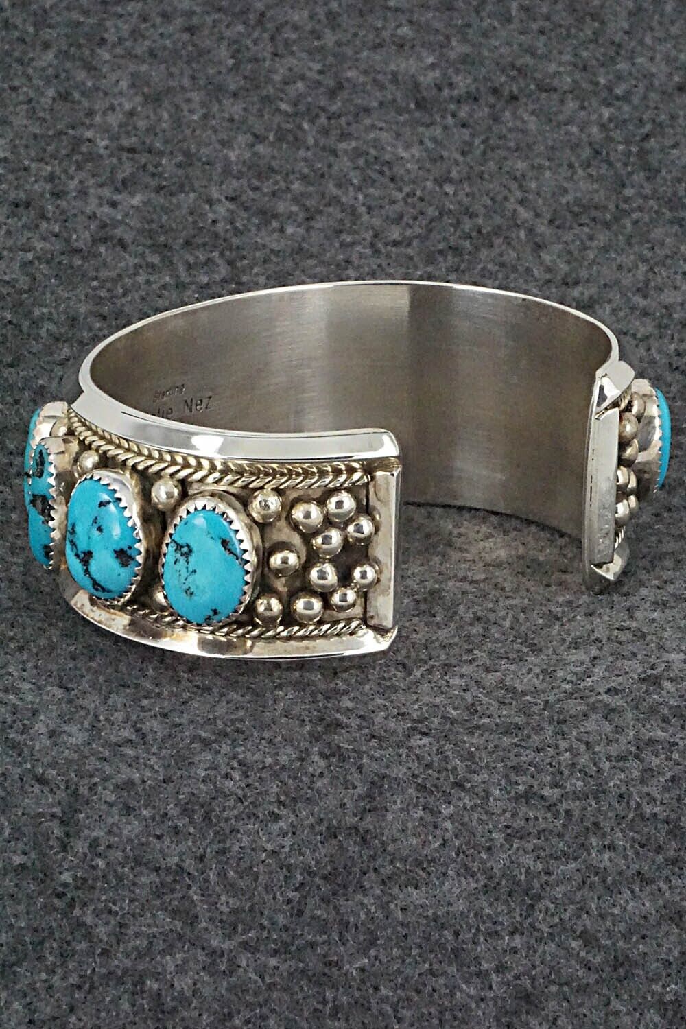 Turquoise & Sterling Silver Bracelet - Leslie Nez