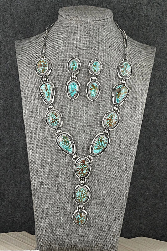 Turquoise & Sterling Silver Necklace and Earrings Set - Mark Yazzie