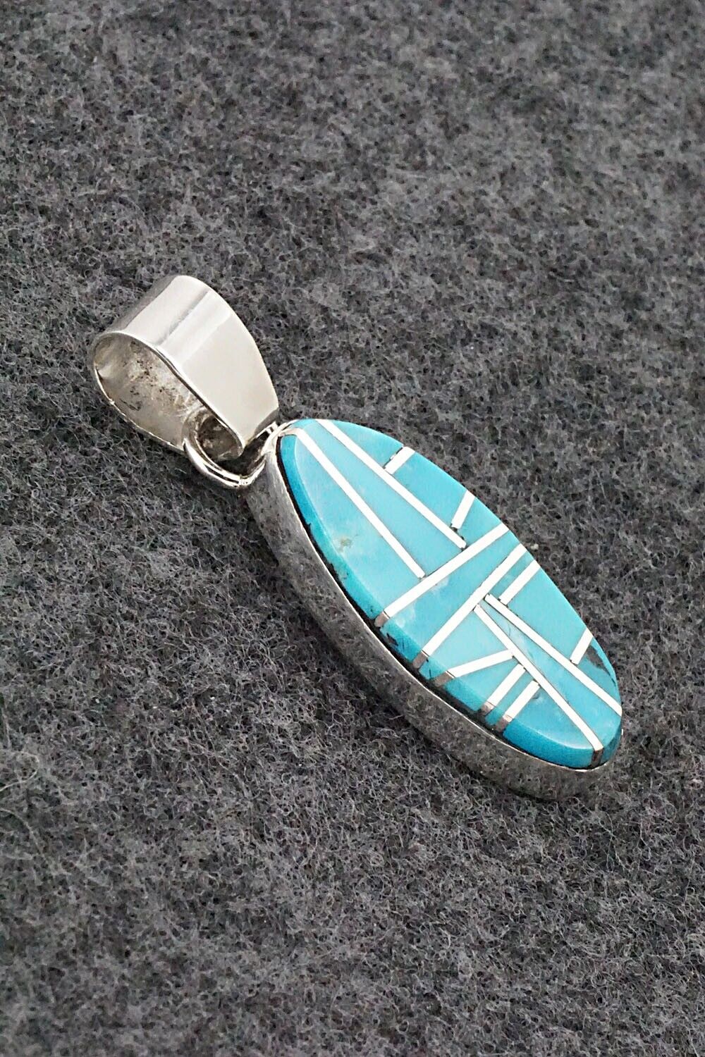 Turquoise & Sterling Silver Pendant & Earrings Set - Julia Etsitty