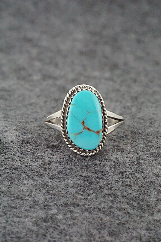 Turquoise & Sterling Silver Ring - Robert Martinez - Size 8