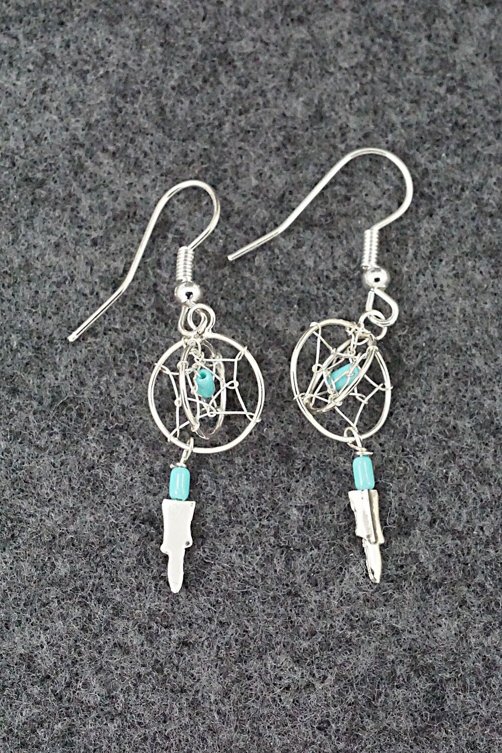 Turquoise & Sterling Silver Earrings - Lena Platero