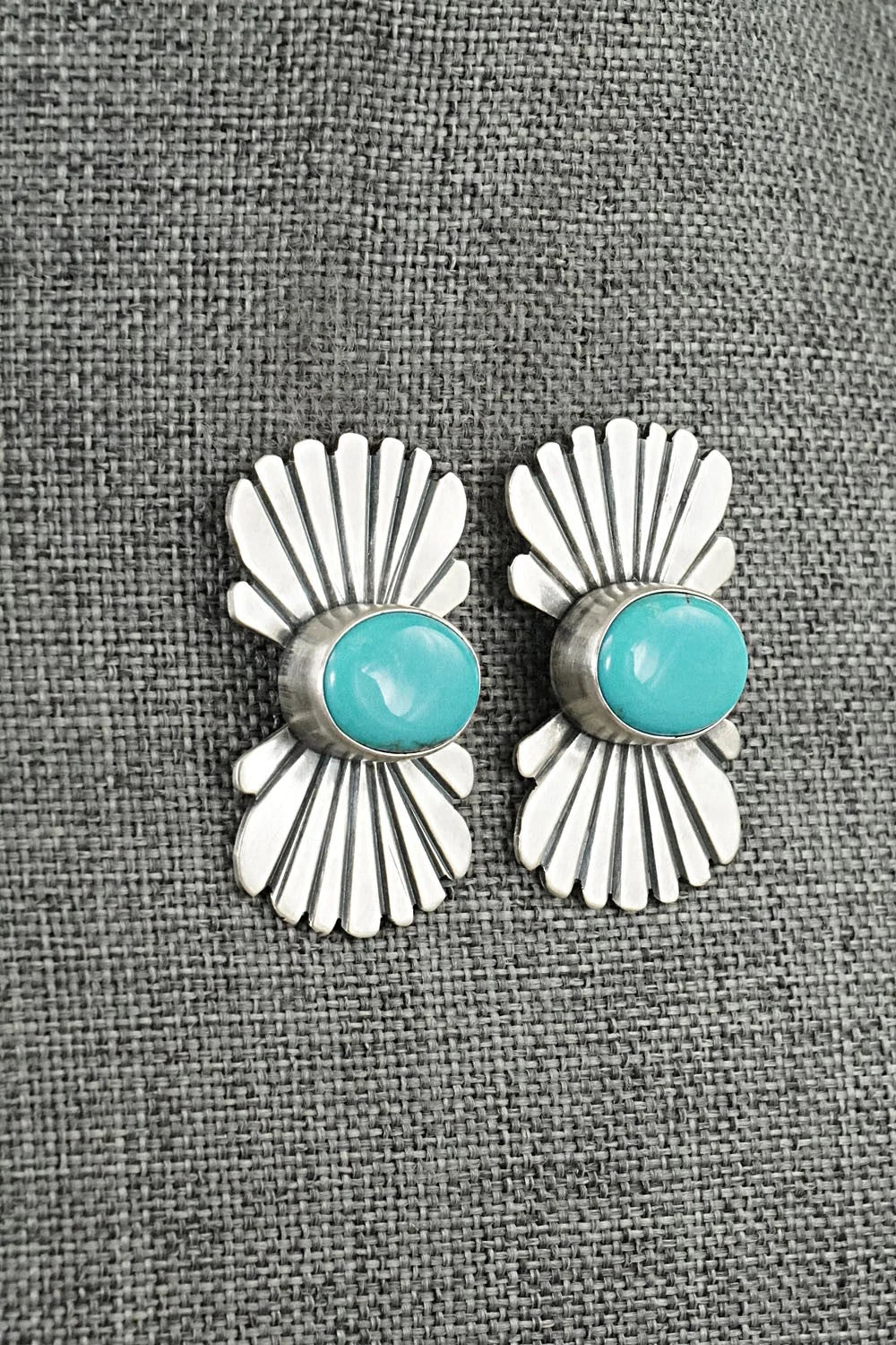 Turquoise & Sterling Silver Earrings - Mark Yazzie