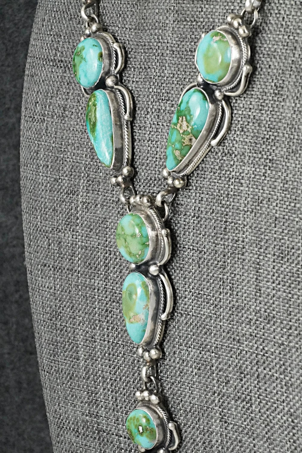 Turquoise & Sterling Silver Necklace and Earrings Set - Kathleen Livingston