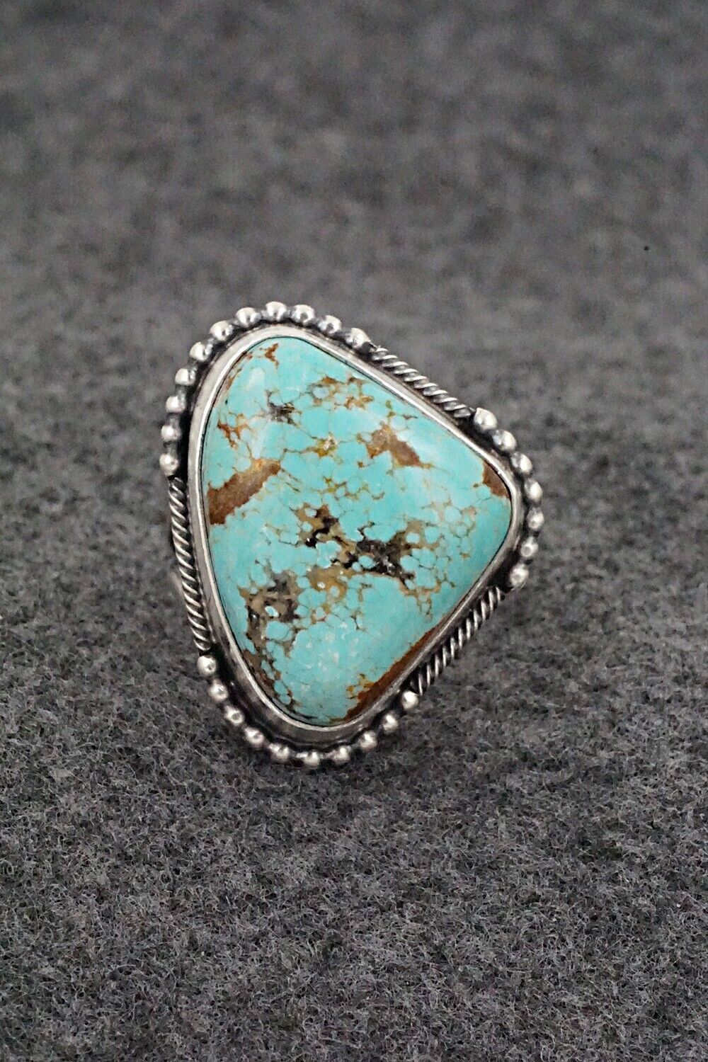 Turquoise & Sterling Silver Ring - Jameson Garcia - Size 9 Adj.