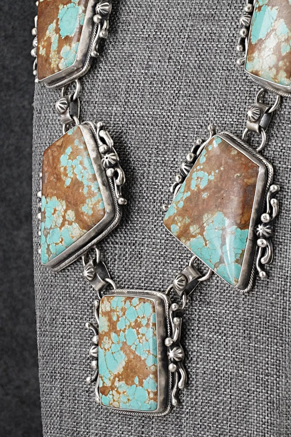 Turquoise & Sterling Silver Necklace and Earrings Set - Kathleen Livingston