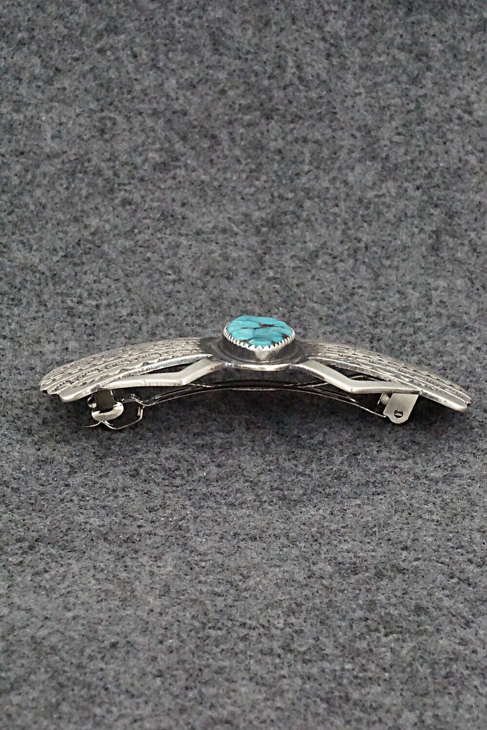 Turquoise & Sterling Silver Hair Barrette - Martha Cayatineto