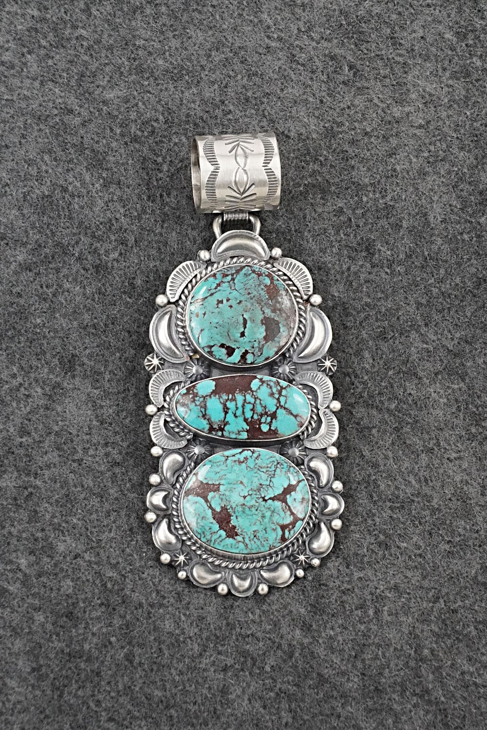 Turquoise & Sterling Silver Pendant - Raymond Delgarito