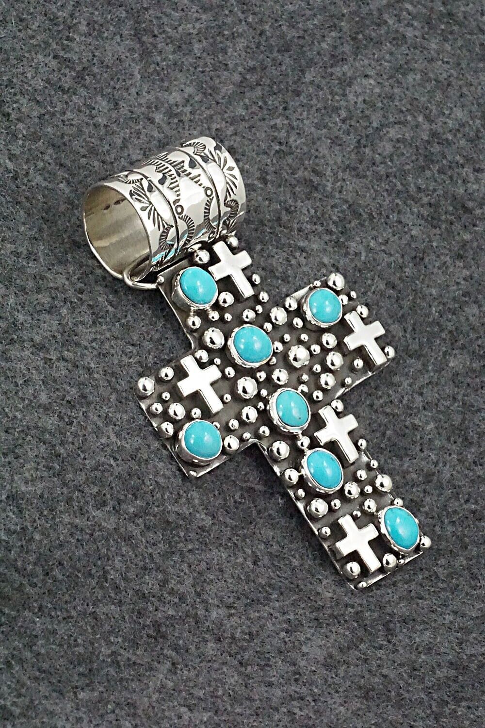 Turquoise & Sterling Silver Pendant - Akee Douglas