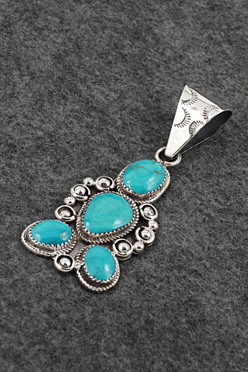 Turquoise & Sterling Silver Pendant - Ernest Hawthorne