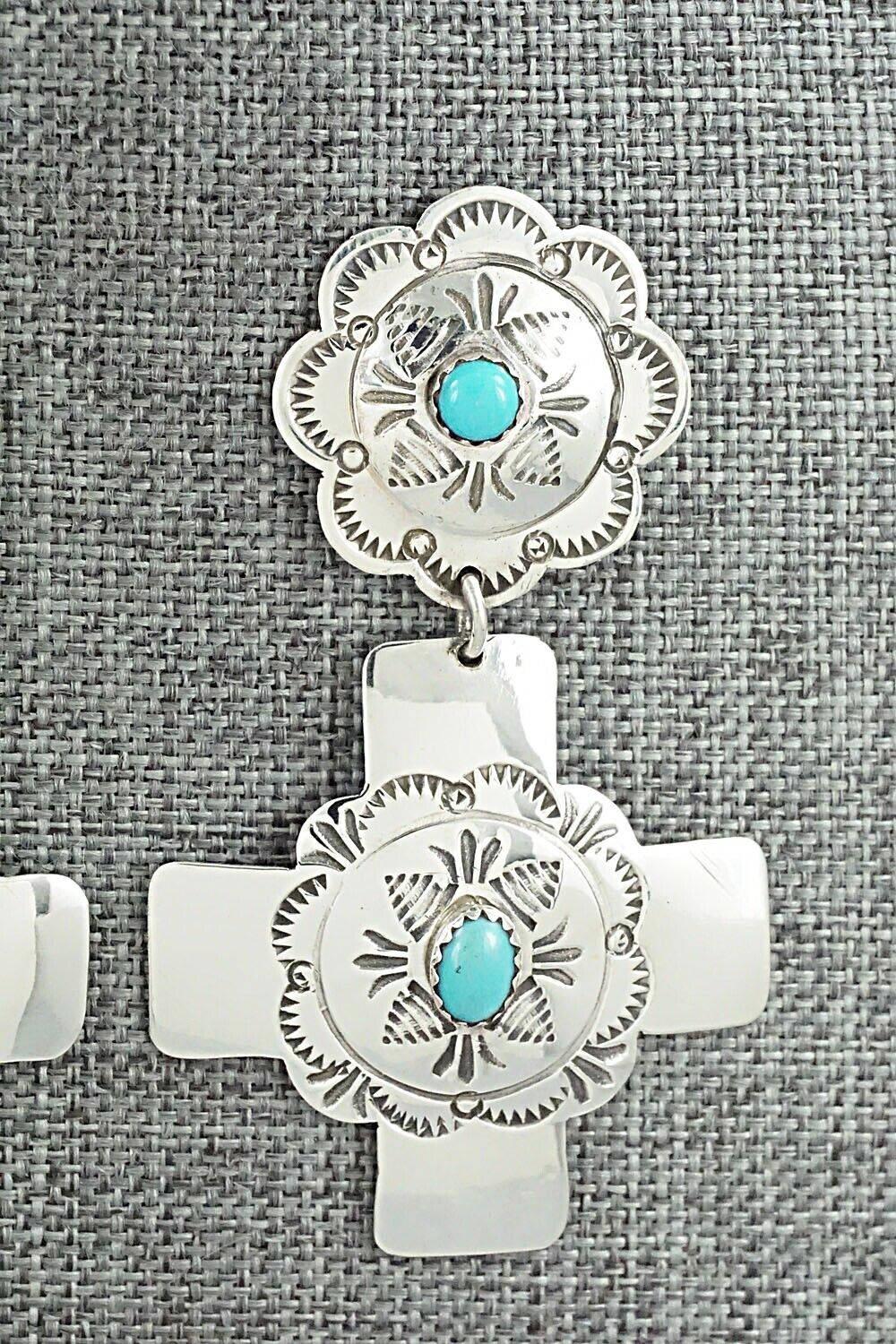 Turquoise and Sterling Silver Earrings - Bertha Begay