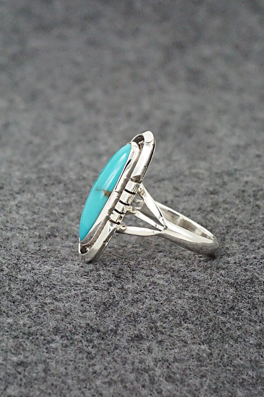 Turquoise & Sterling Silver Ring - Samuel Yellowhair - Size 7.75