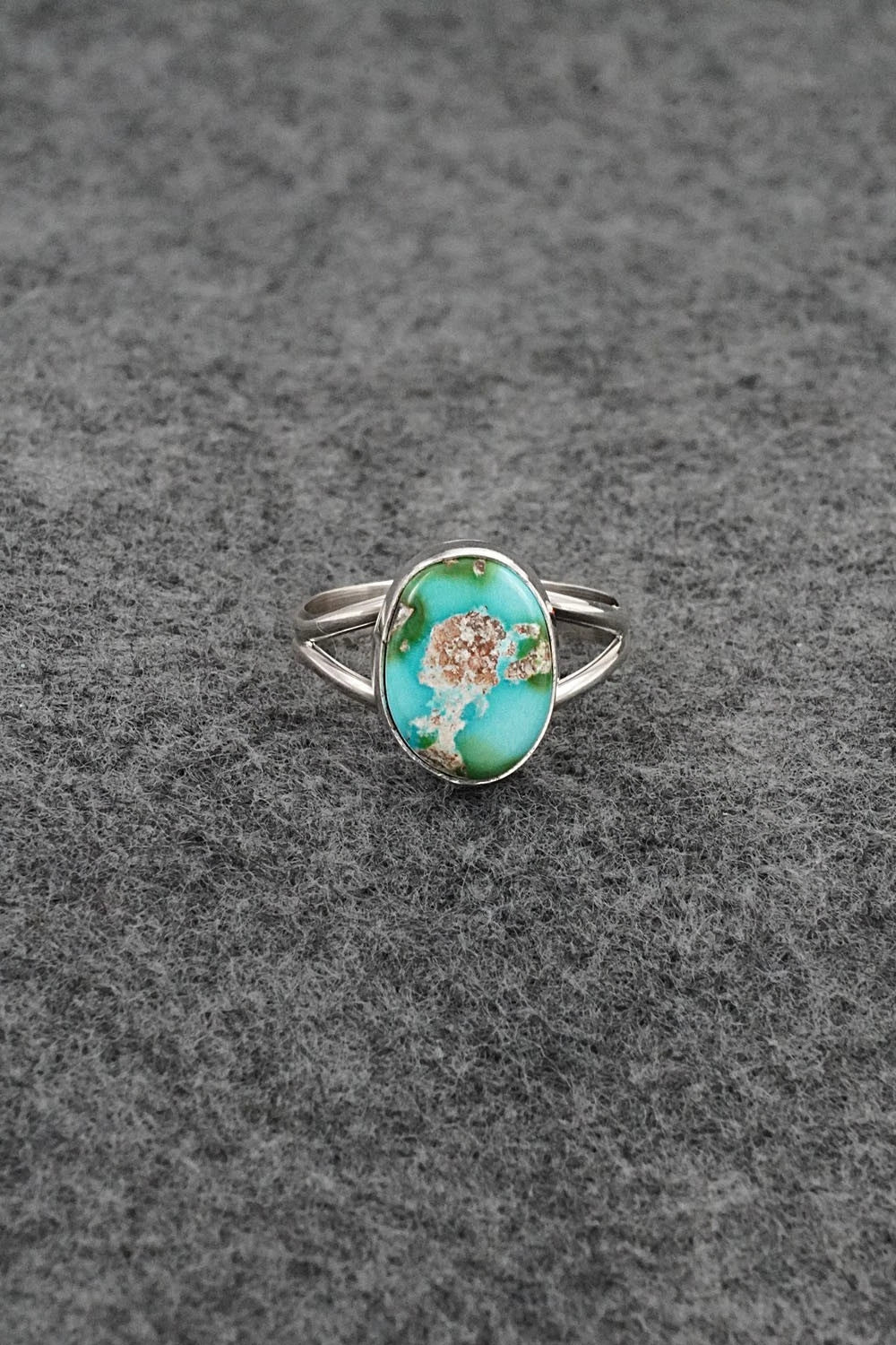 Turquoise & Sterling Silver Ring - Rosemary Saunders - Size 7.5