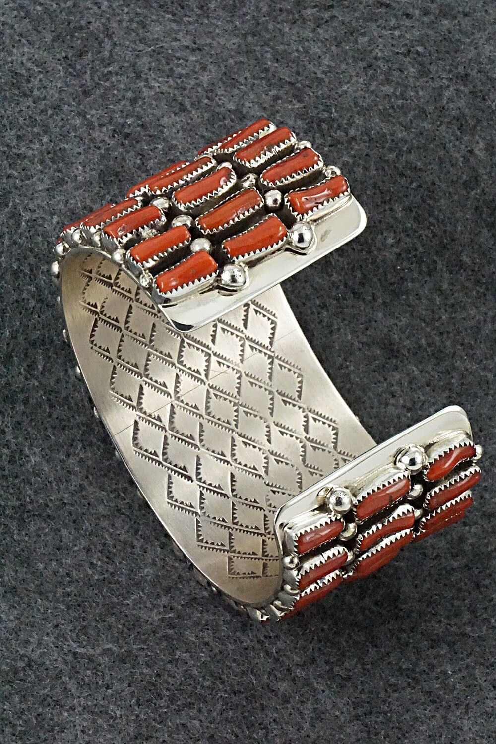 Coral & Sterling Silver Bracelet - Darlene Begay