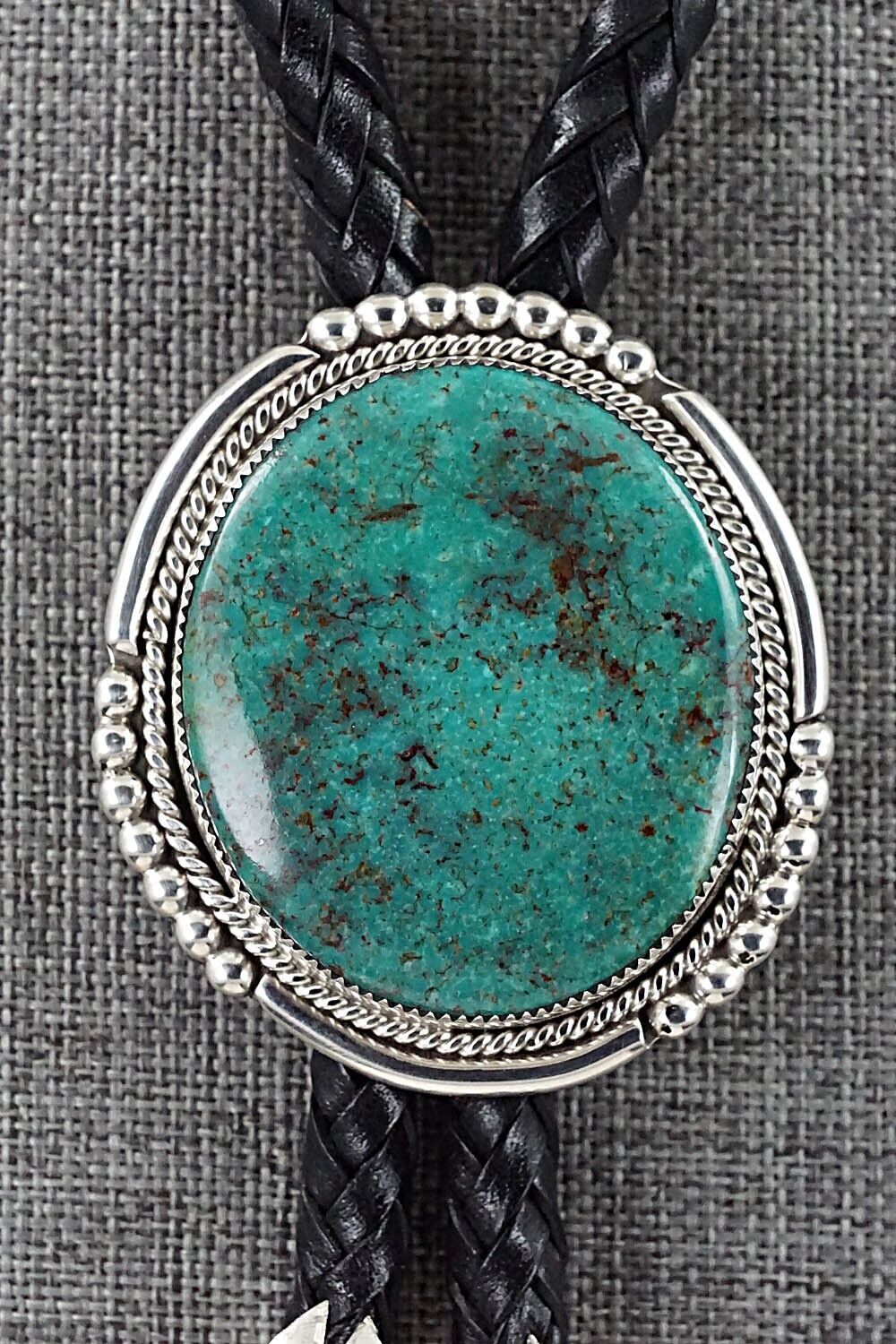 Turquoise & Sterling Silver Bolo Tie - Kenny Calavaza