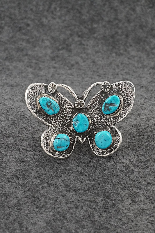 Turquoise & Sterling Silver Ring - Dymitri Arviso - Size 8