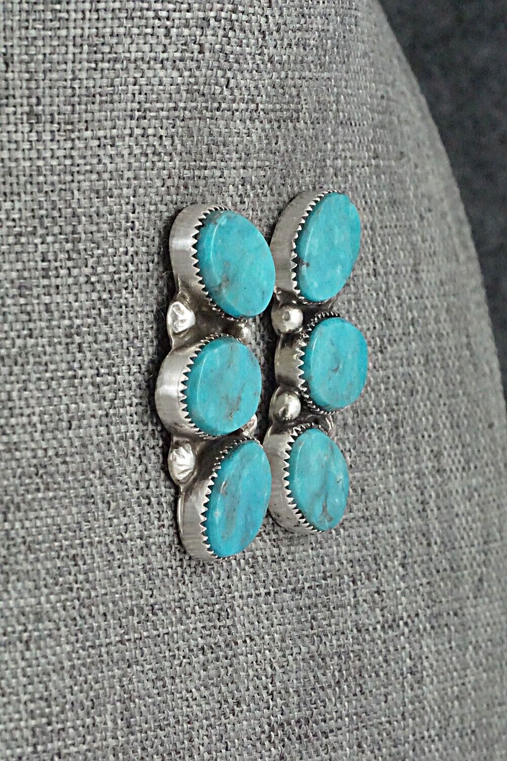 Turquoise & Sterling Silver Earrings - Selina Warner