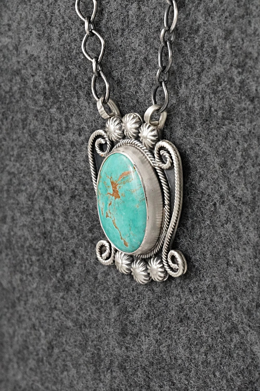 Turquoise & Sterling Silver Necklace - Cordell Platero