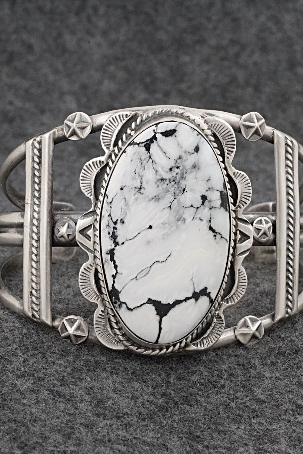 White Buffalo & Sterling Silver Bracelet - Vernon Johnson