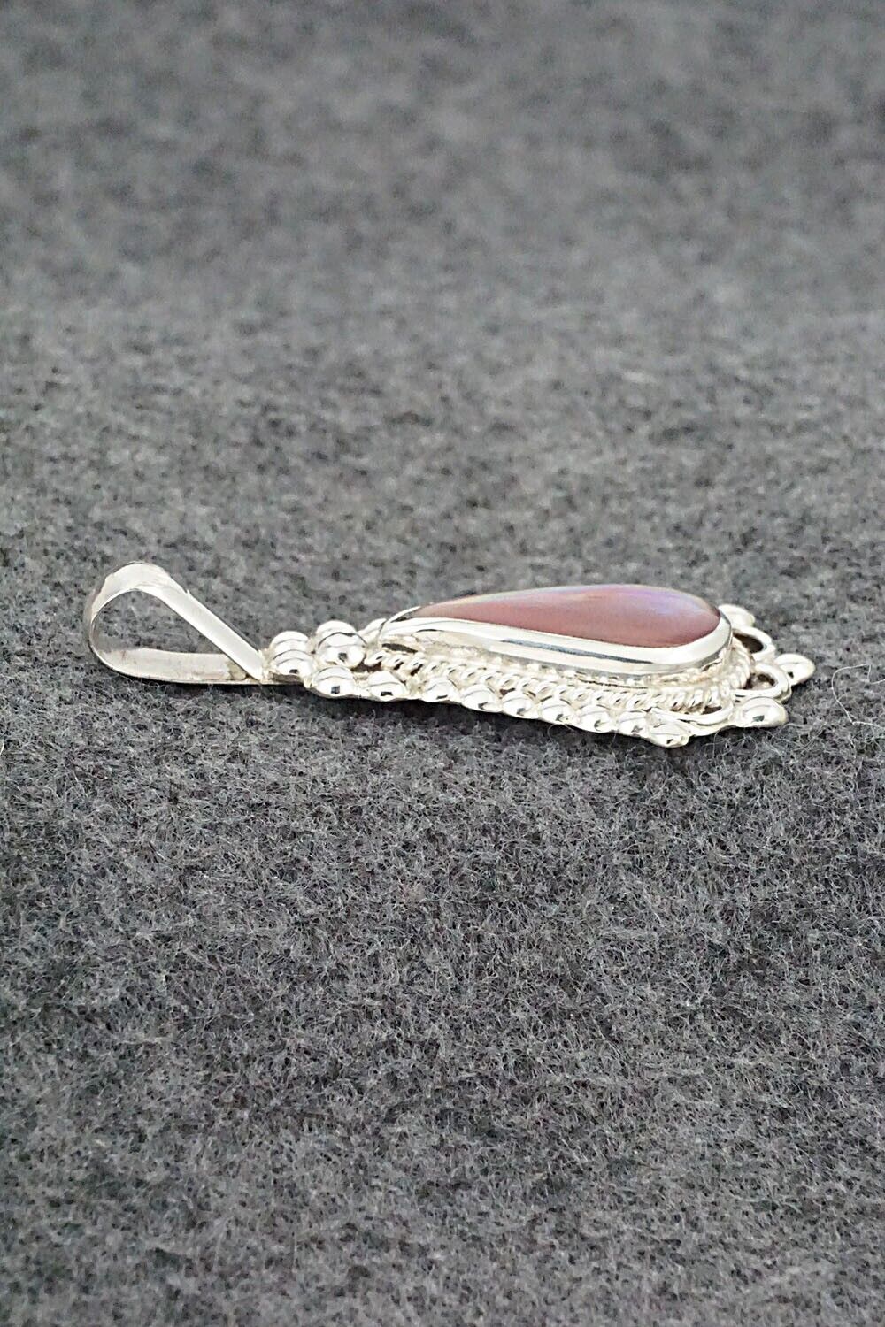 Mother of Pearl & Sterling Silver Pendant - Juanita Yatsatie