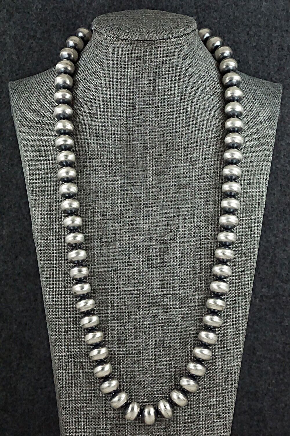 Sterling Silver Navajo Pearl Necklace 24" - Bryannen Halwood