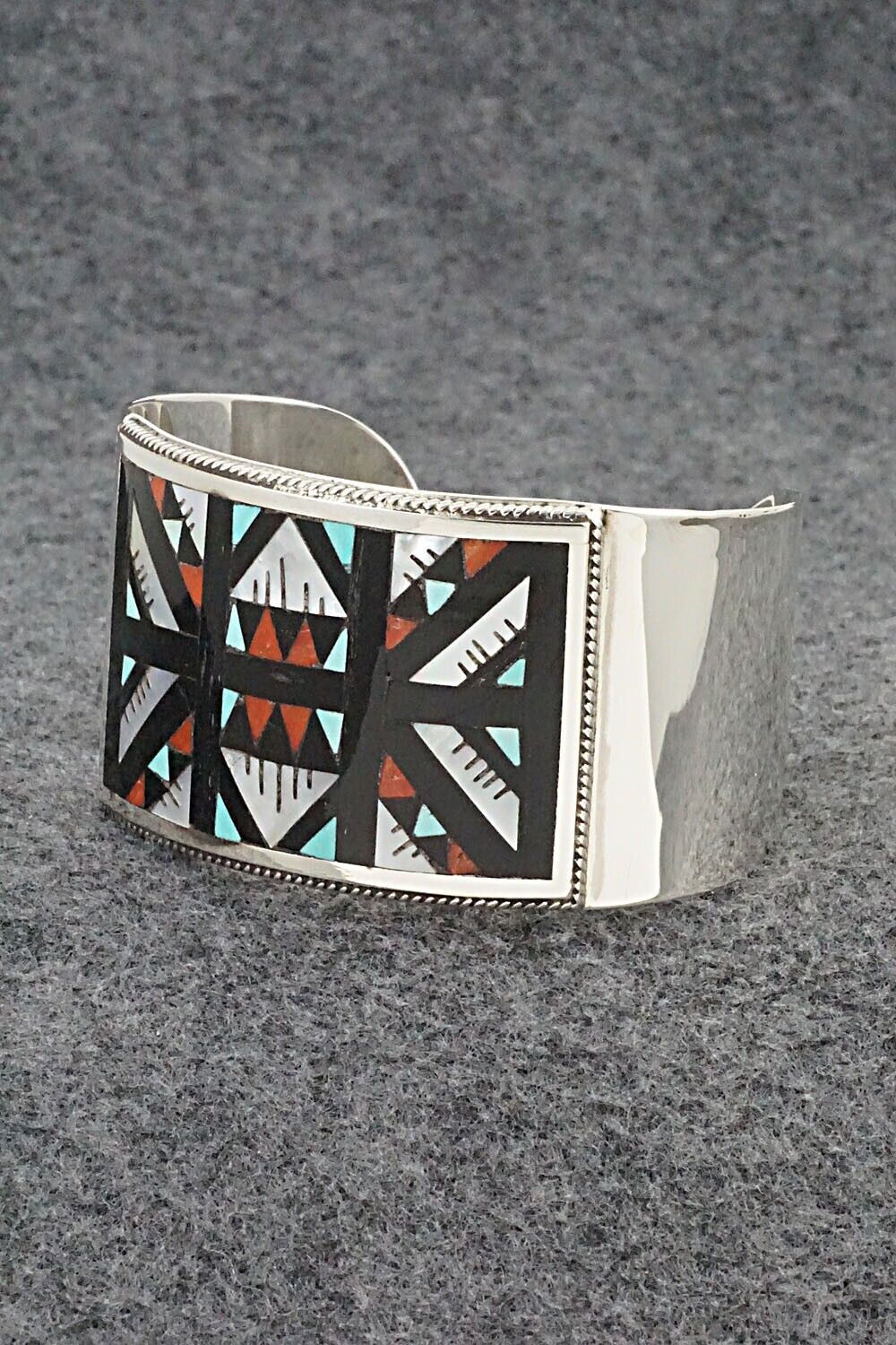 Multi-Stone & Sterling Silver Inlay Bracelet - Leander Othole