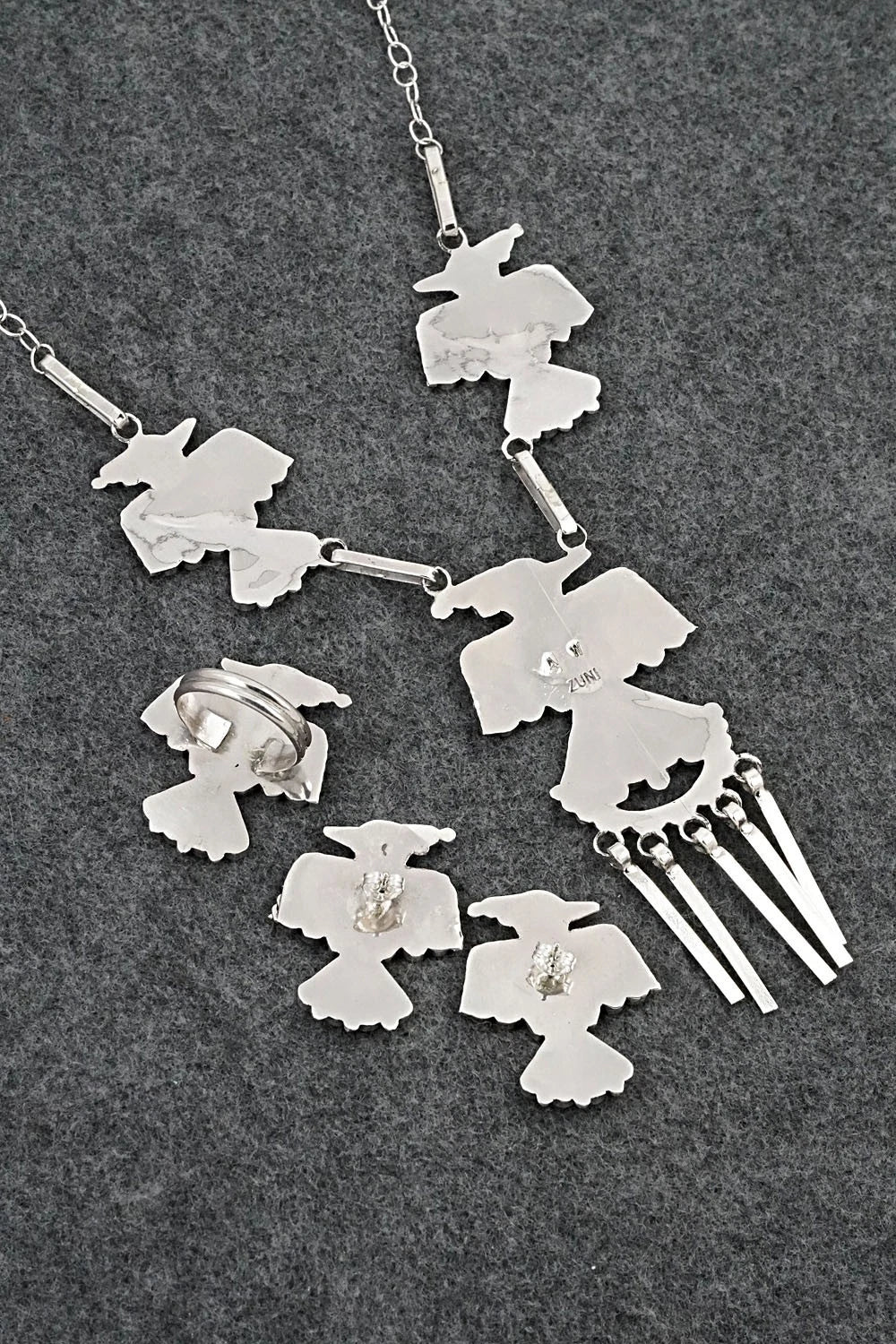 Multi-Stone & Sterling Silver Inlay Necklace Set - Adrian Wallace