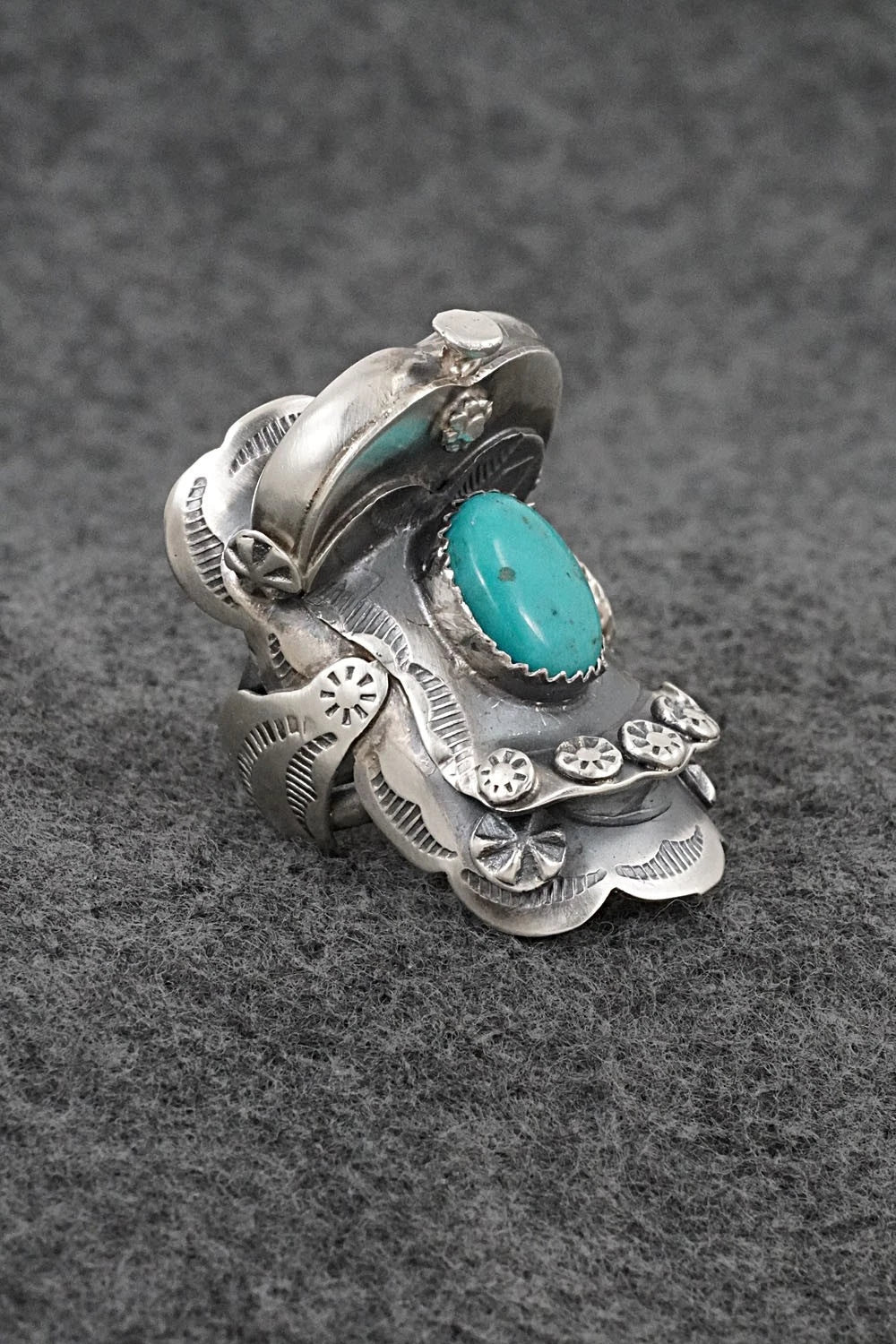 Turquoise & Sterling Silver Ring - Tim Yazzie - Size 7.5