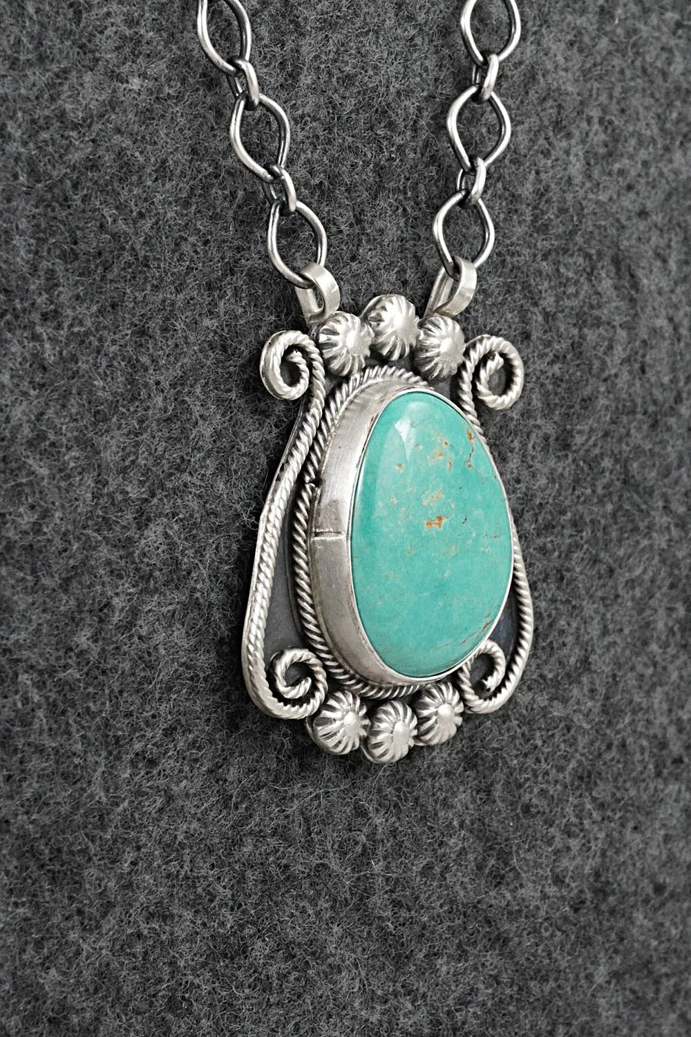 Turquoise & Sterling Silver Necklace - Cordell Platero
