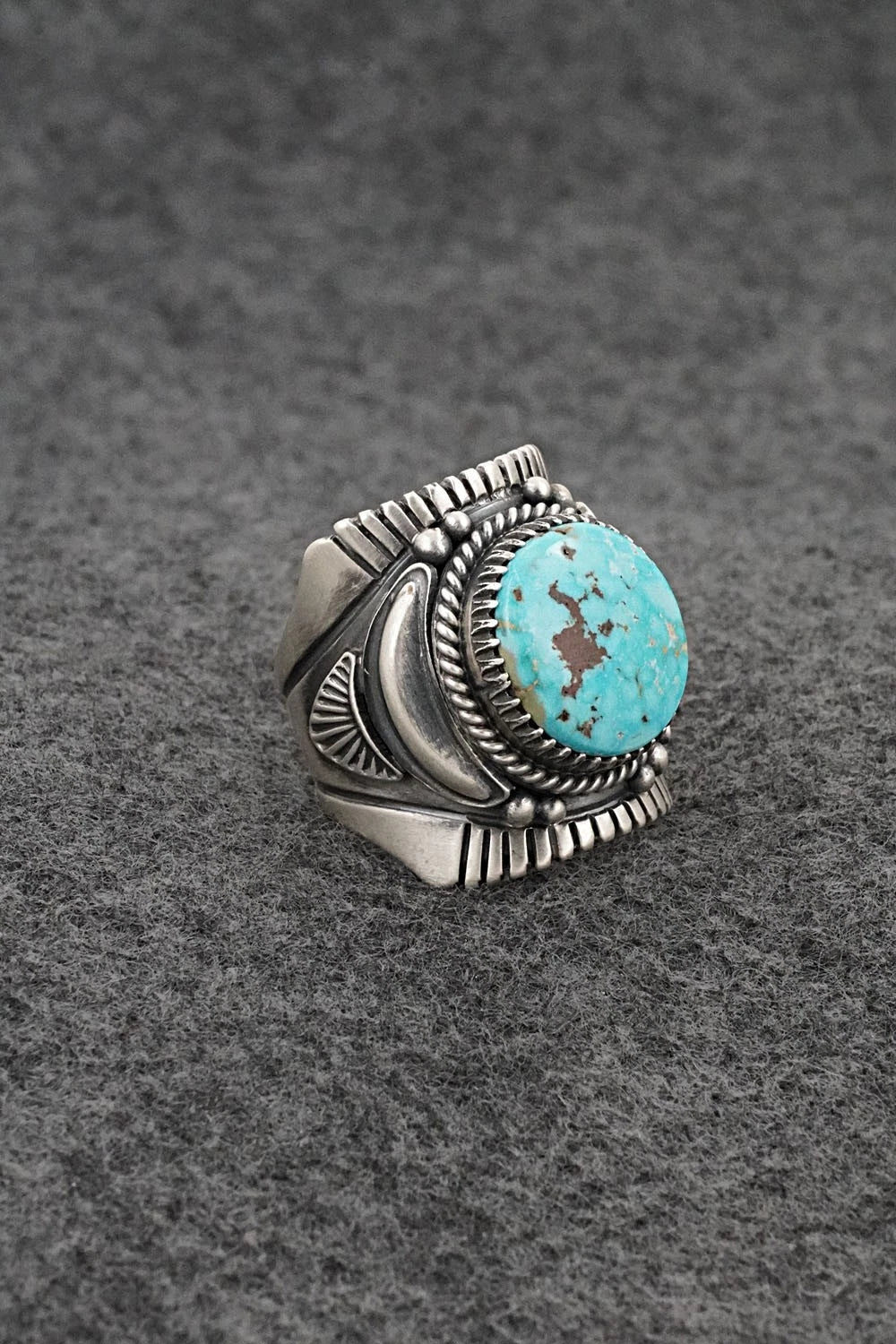 Turquoise & Sterling Silver Ring - Derrick Gordon - Size 10