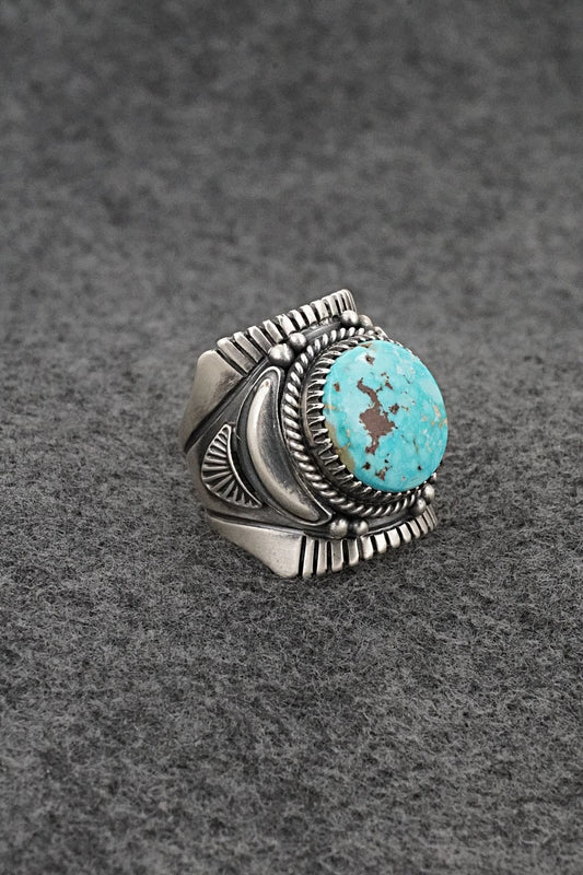 Turquoise & Sterling Silver Ring - Derrick Gordon - Size 10