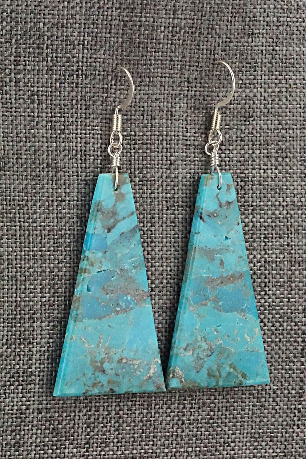 Turquoise & Sterling Silver Earrings - Lupe Lovato