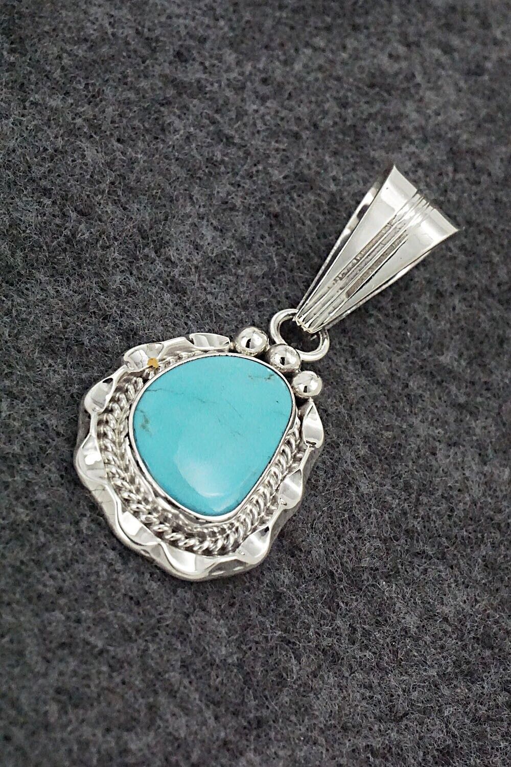 Turquoise & Sterling Silver Pendant - Samuel Yellowhair