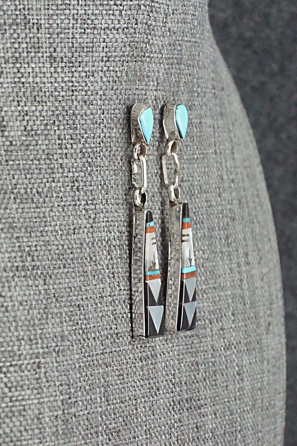 Multi-Stone Inlay & Sterling Silver Earrings - Jason Bobelu