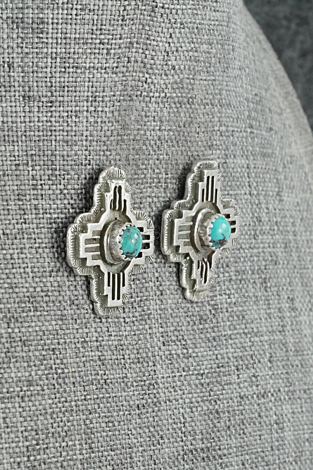Turquoise & Sterling Silver Earrings - Robinson Martinez