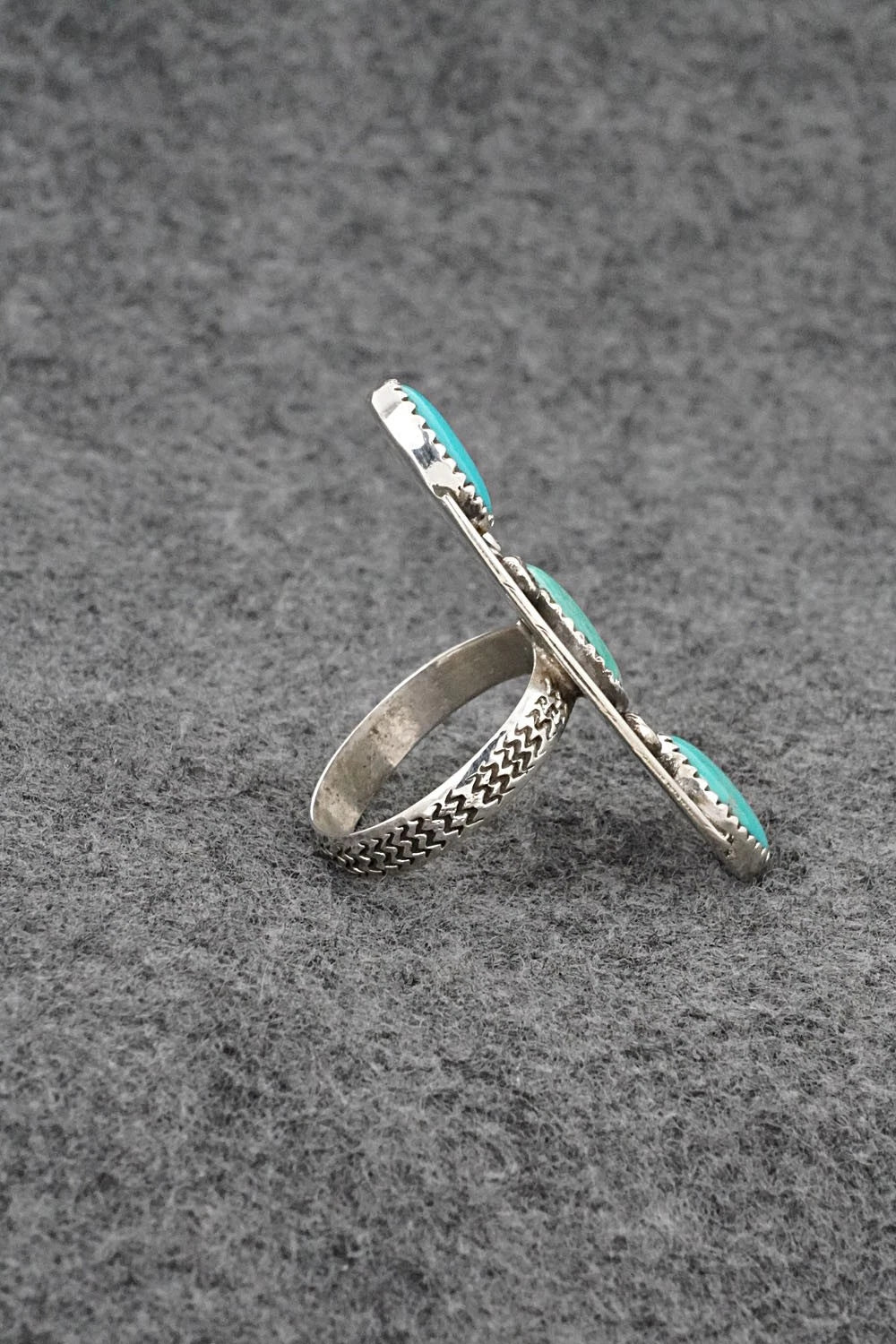 Turquoise & Sterling Silver Ring - Priscilla Reeder - Size 9.5