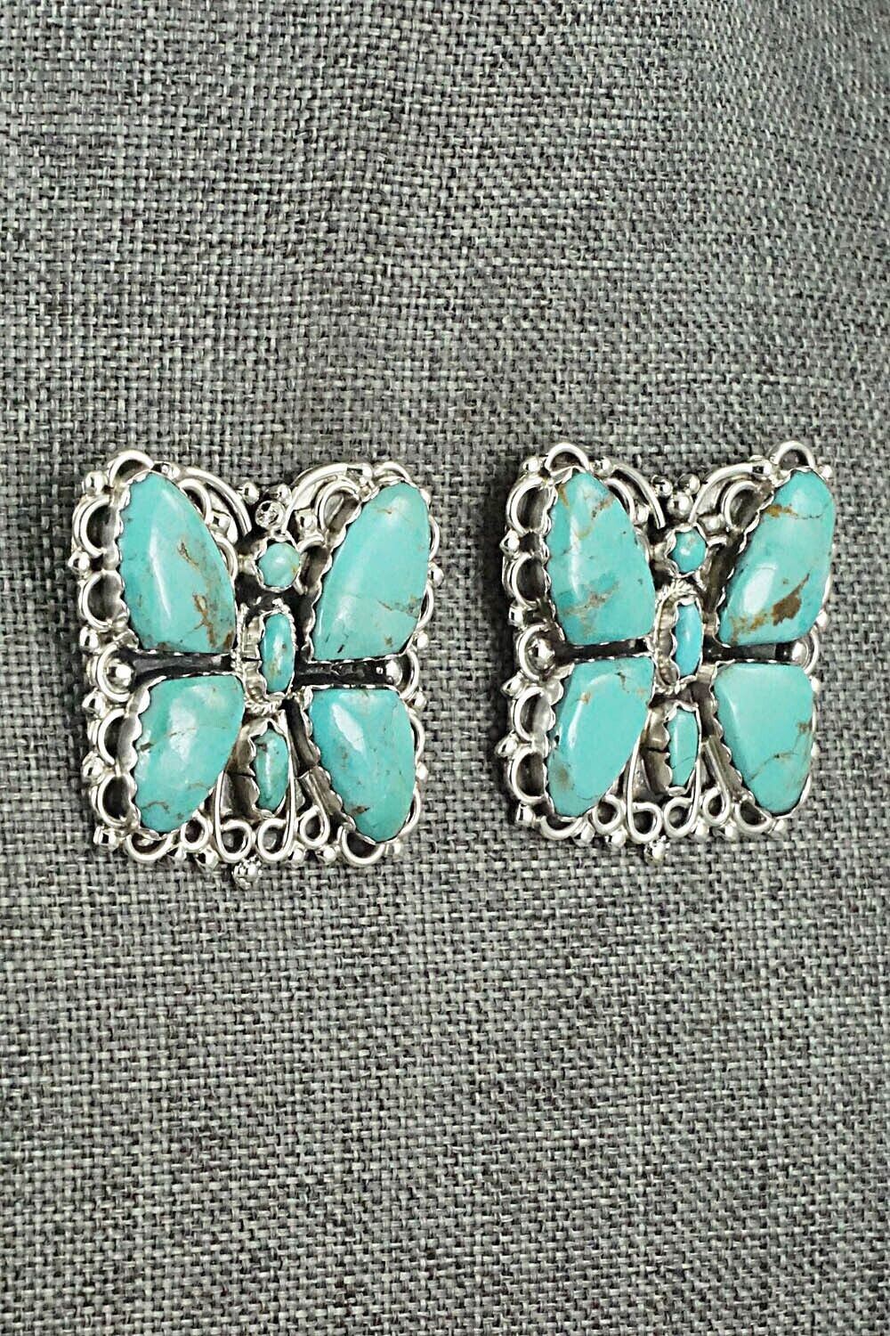 Turquoise and Sterling Silver Earrings - Zeita Begay