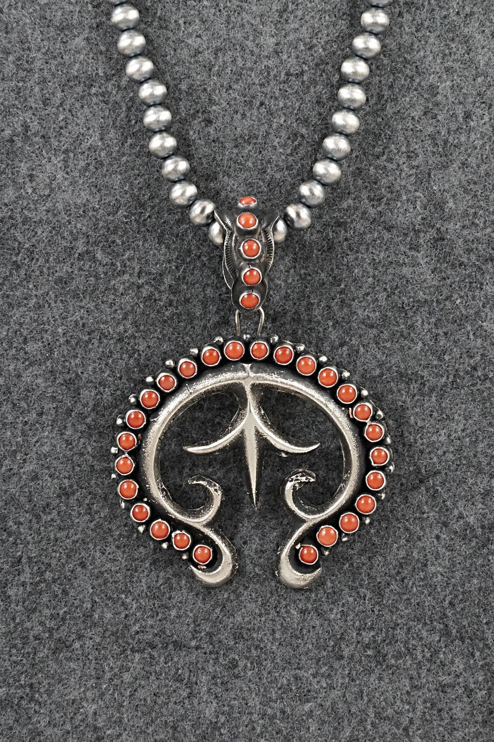 Coral & Sterling Silver Necklace - Shawn Cayatineto
