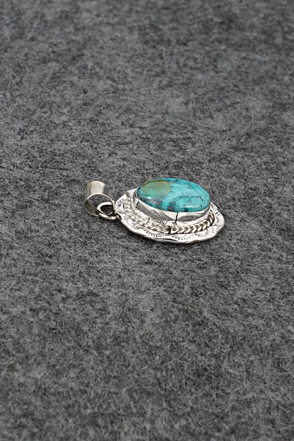 Turquoise and Sterling Silver Pendant - Gene Martinez